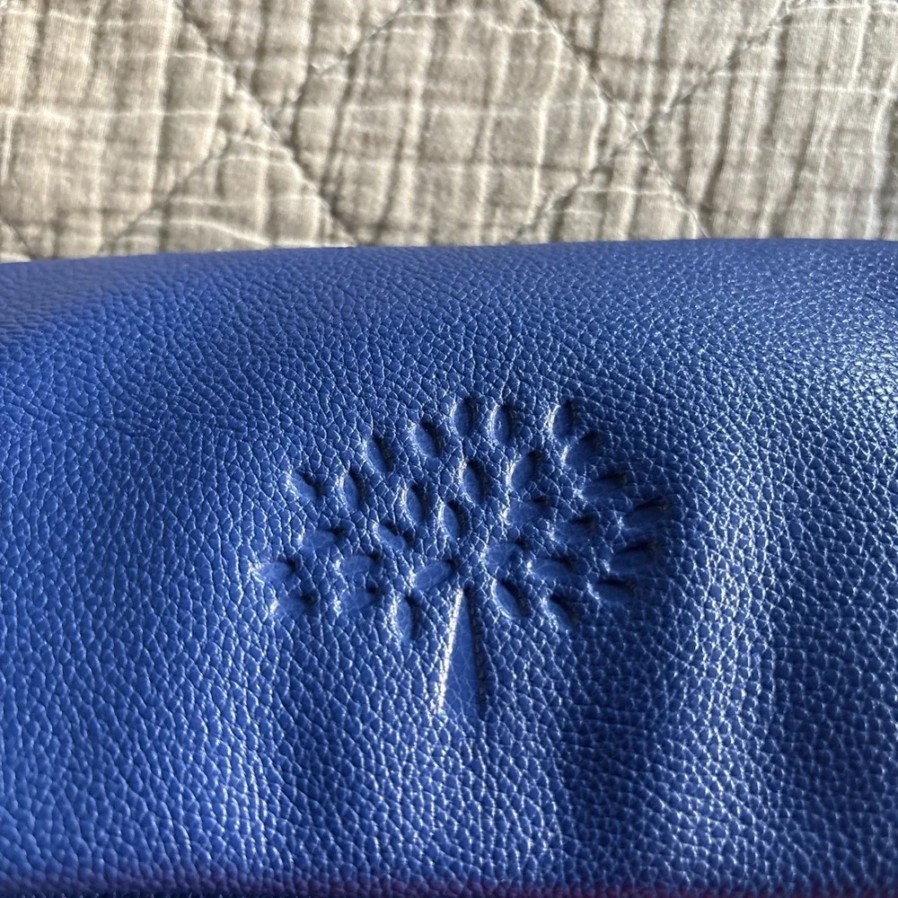 Mulberry Satchel Bag Pigment Blue Pebble Leather Crossbody Handbag Designer